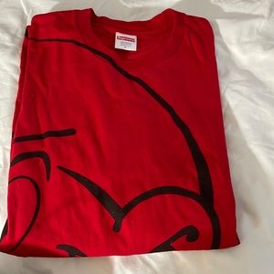 Supreme Smurf red t-shirt size large.